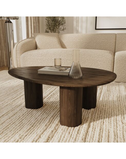 Table basse Olivo noyer foncé  - 90x65x35 cm