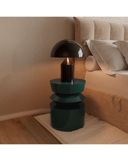 Table d'appoint laquée Minuti vert foncé 40 cm - 39.5x39.5x52 cm