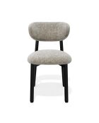 Lot de 2 chaises Lumi velours chenillé beige taupe pieds noirs - 49x57.5x77 cm