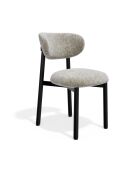 Lot de 2 chaises Lumi velours chenillé beige taupe pieds noirs - 49x57.5x77 cm
