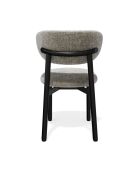 Lot de 2 chaises Lumi velours chenillé beige taupe pieds noirs - 49x57.5x77 cm