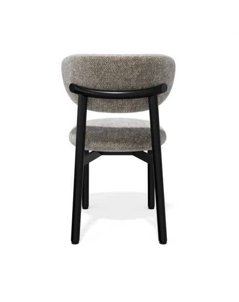 Lot de 2 chaises Lumi velours chenillé beige taupe pieds noirs - 49x57.5x77 cm