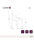 Lot de 2 chaises Lumi velours chenillé beige taupe pieds noirs - 49x57.5x77 cm
