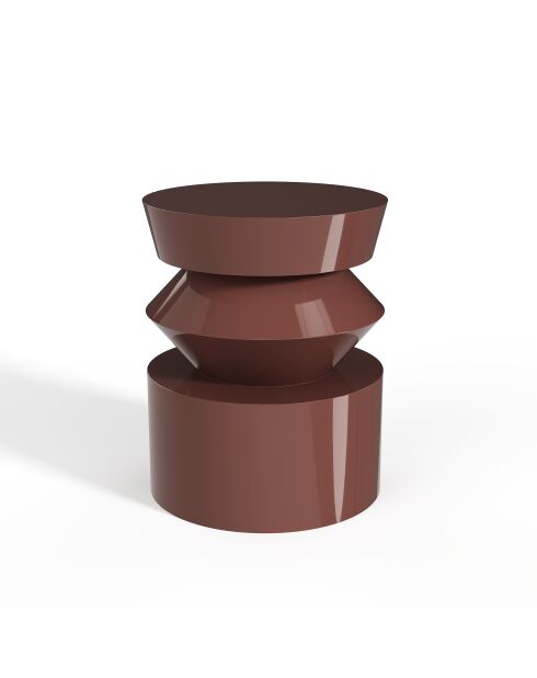 Table d'appoint laquée Minuti bordeaux 40 cm - 39.5x39.5x52 cm