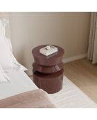 Table d'appoint laquée Minuti bordeaux 40 cm - 39.5x39.5x52 cm