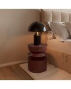 Table d'appoint laquée Minuti bordeaux 40 cm - 39.5x39.5x52 cm