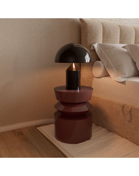 Table d'appoint laquée Minuti bordeaux 40 cm - 39.5x39.5x52 cm