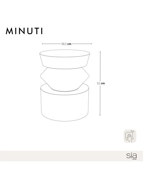 Table d'appoint laquée Minuti bordeaux 40 cm - 39.5x39.5x52 cm