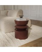 Table d'appoint laquée Minuti bordeaux 40 cm - 39.5x39.5x52 cm
