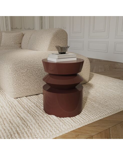 Table d'appoint laquée Minuti bordeaux 40 cm - 39.5x39.5x52 cm