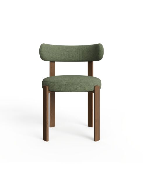Lot de 2 chaises Oren velours chenillé vert kaki - 52x53x74 cm