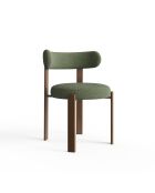 Lot de 2 chaises Oren velours chenillé vert kaki - 52x53x74 cm