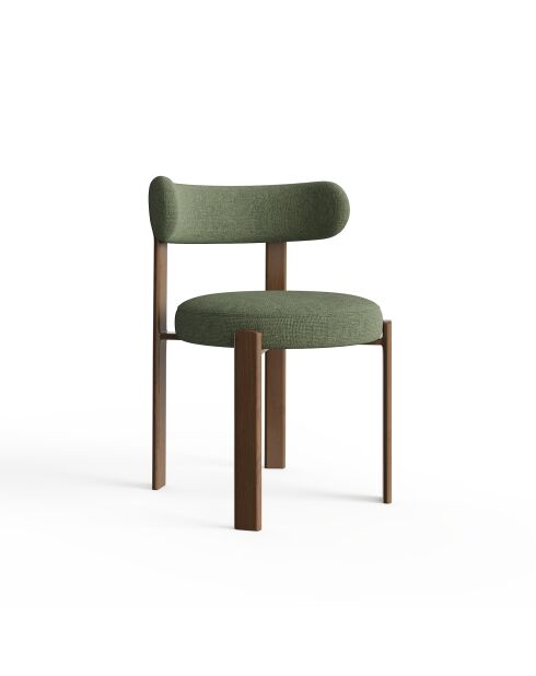 Lot de 2 chaises Oren velours chenillé vert kaki - 52x53x74 cm