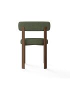 Lot de 2 chaises Oren velours chenillé vert kaki - 52x53x74 cm
