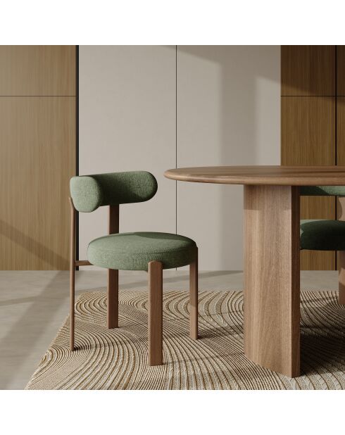 Lot de 2 chaises Oren velours chenillé vert kaki - 52x53x74 cm