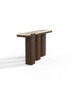 Console Nero marbre beige naturel et bois noyer foncé  - 150x35x80 cm