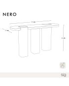 Console Nero marbre beige naturel et bois noyer foncé  - 150x35x80 cm