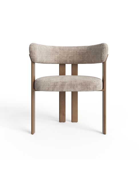 Lot de 2 petits fauteuils Oren velours gaufré beige - 60x56x74 cm