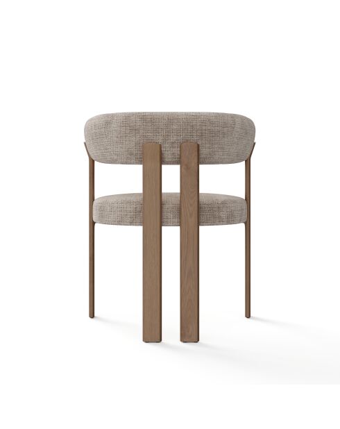 Lot de 2 petits fauteuils Oren velours gaufré beige - 60x56x74 cm