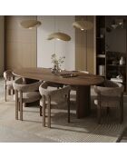 Lot de 2 petits fauteuils Oren velours gaufré beige - 60x56x74 cm
