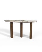 Console Pietra céramique Pandora et bois noyer foncé  - 120x41x60 cm