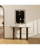 Console Pietra céramique Pandora et bois noyer foncé  - 120x41x60 cm