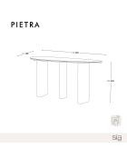 Console Pietra céramique Pandora et bois noyer foncé  - 120x41x60 cm