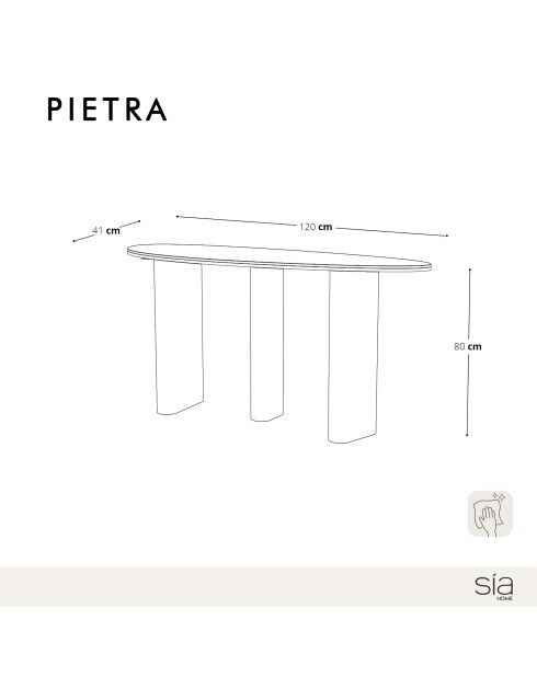 Console Pietra céramique Pandora et bois noyer foncé  - 120x41x60 cm