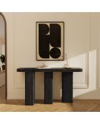 Console Nero marbre noir naturel et chêne noir  - 150x35x80 cm