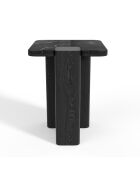 Table d'appoint Nero marbre noir naturel et chêne noir  - 40x40x51 cm