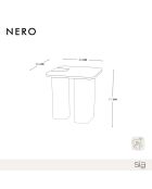 Table d'appoint Nero marbre noir naturel et chêne noir  - 40x40x51 cm