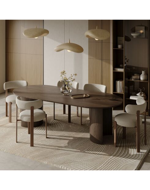 Table à manger Monti noyer foncé  - 220x100x75.5