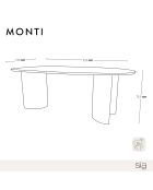 Table à manger Monti noyer foncé  - 220x100x75.5