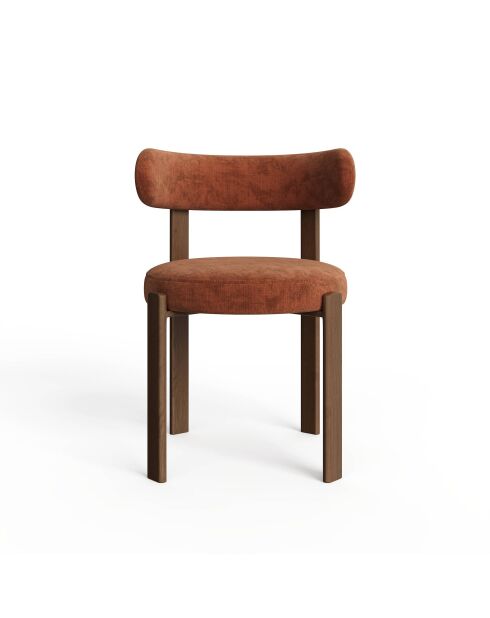 Lot de 2 chaises Oren velours gaufré terracotta - 52x53x74 cm