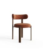 Lot de 2 chaises Oren velours gaufré terracotta - 52x53x74 cm