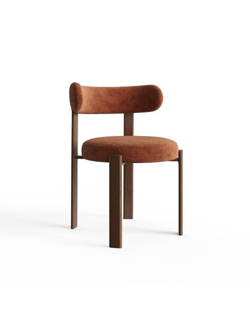 Lot de 2 chaises Oren velours gaufré terracotta - 52x53x74 cm