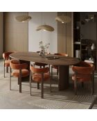Lot de 2 chaises Oren velours gaufré terracotta - 52x53x74 cm