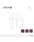 Lot de 2 chaises Oren velours gaufré terracotta - 52x53x74 cm