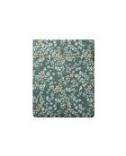 Drap plat satin de coton - Feuillage fleuri Vert foncé