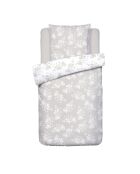 Parure housse de couette satin de coton Roses Taupe