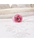 Parure housse de couette satin de coton Roses Taupe