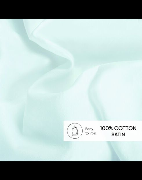 Drap plat satin de coton - Uni 1 baratta Bleu 01