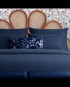Drap plat satin de coton - Uni 1 baratta Bleu 11