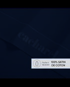Drap plat satin de coton - Uni 1 baratta Bleu 11