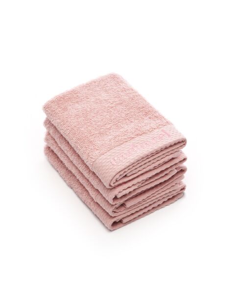 Set de 4 serviettes d'invitées Rose pétale - 30 x 30 cm
