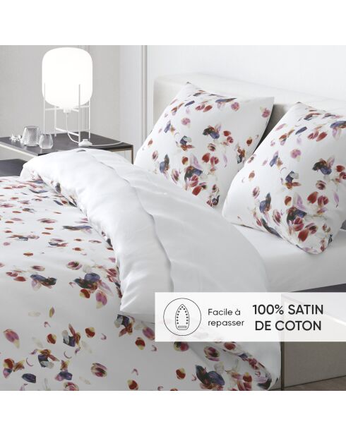 Drap plat satin de coton Aurore Blanc