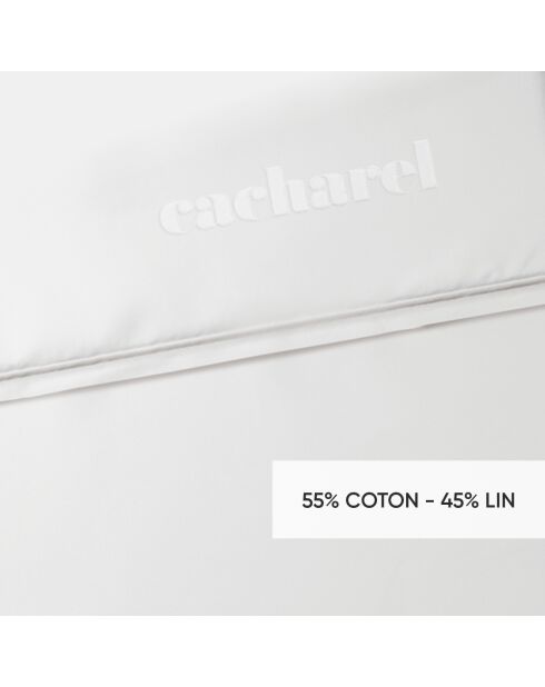 Drap plat lin / coton Uni Blanc