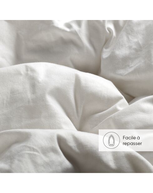 Drap plat lin / coton Uni Blanc