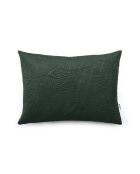 Housse de coussin velours avec dessin fleuri : vert foncé - 30 x 50 cm