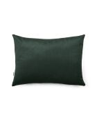 Housse de coussin velours avec dessin fleuri : vert foncé - 30 x 50 cm